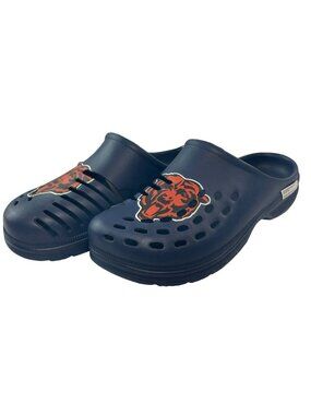 FOCO Clogs Chicago Bears Navy Blue Slip-On Waterproof NFL Team Logo Mens L 11-12